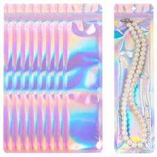 100 Pcs Resealable Holographic Ziplock Bags for Small Business