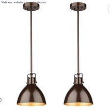 Kitchen Island Lights Pendant Fixture Industrial Hanging Oil Rubbed Bronze 2 Pk