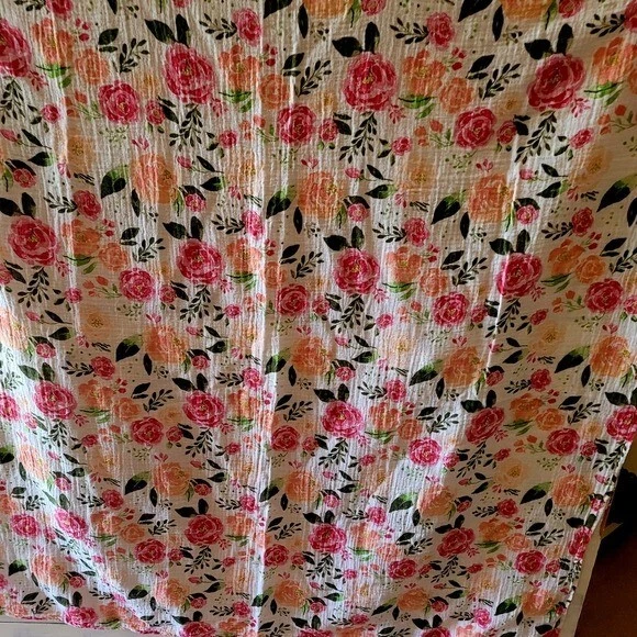 Mudpie муслин хлопок розовый цветочный пеленки бланлет большой 47 X 47 потертый страны - Изображение 3 из 4