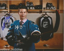 San Jose Sharks Nikolay Nikolai Goldobin Signed Autographed 8x10 Photo COA C