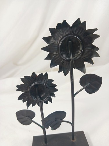 "Soporte para fotos/notas de metal girasoles dorado-amarillo y verde en soporte de 7" - Imagen 6 de 8