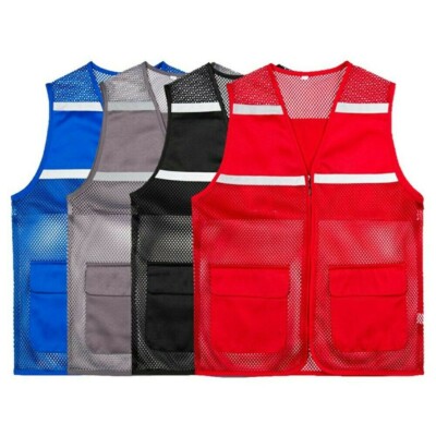 Herren Damen Netz Reflektierend Sicherheit Weste Tank Weste Top Arbeitskleidung
