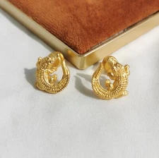 Julie Vos Gold Alligator Stud Earrings