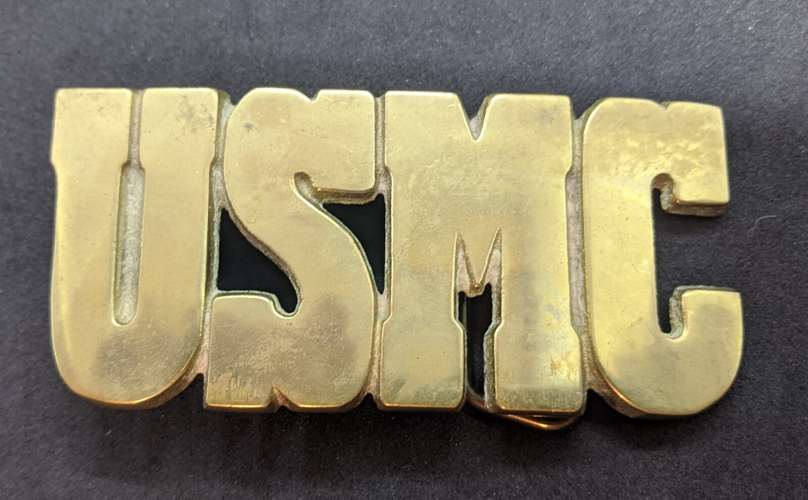 Vintage USMC Brass Belt Buckle Gem