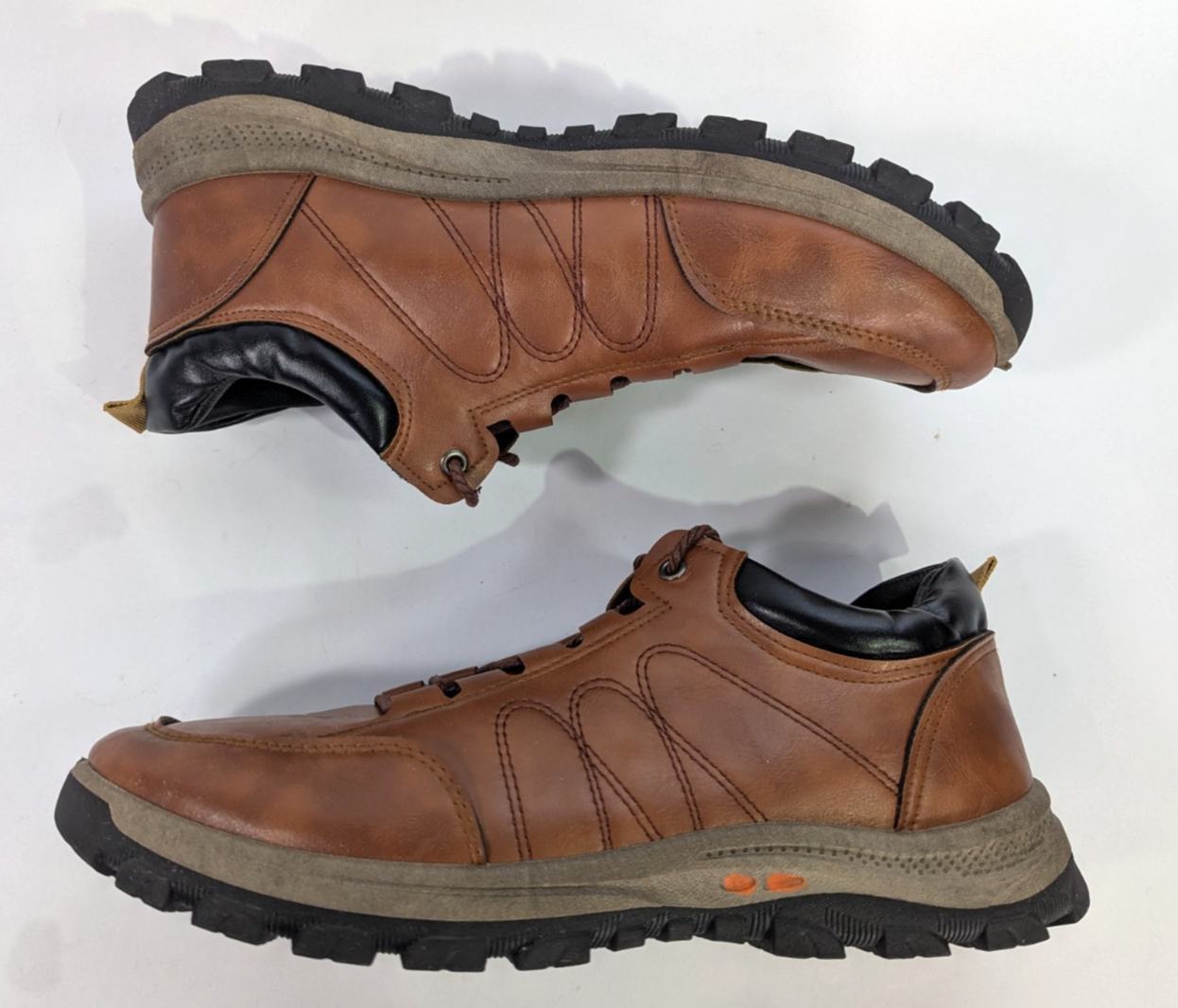 SAOLA Scarpe HTF uomo 10 5 pelle marrone stringate gomma suola Oxford comode