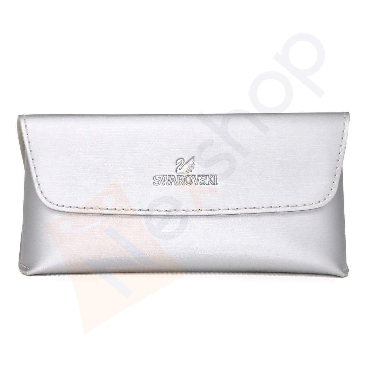 Authentic SWAROVSKI Semi-Hard Silver Sunglasses Eyeglass Case w