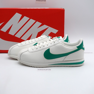 nike cortez mens white and green