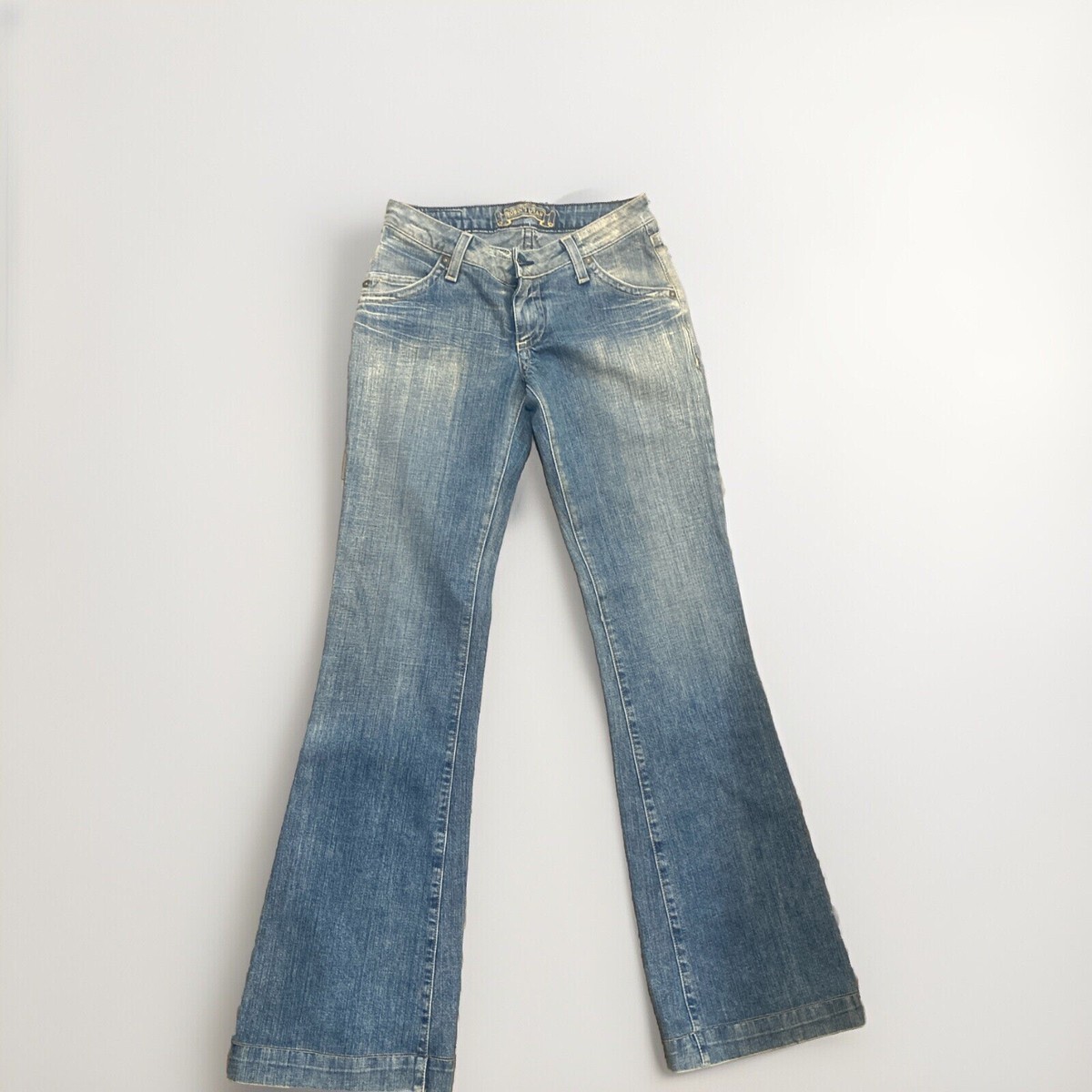 ヴィンテージ レディースジーンズ ROBIN'S JEAN ゴールドの羽 Robins Jean Low Waisted Womens Flare Vintage Size 27/33