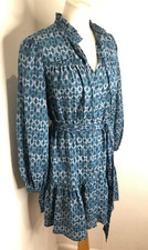 BNNT Anthropologie belted tunic print Mini Dress XS NEW geometric pattern smock