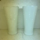 Vintage Milk Glass Flower Vase Teardrop and Pearl Pattern 7'' Set Of Two