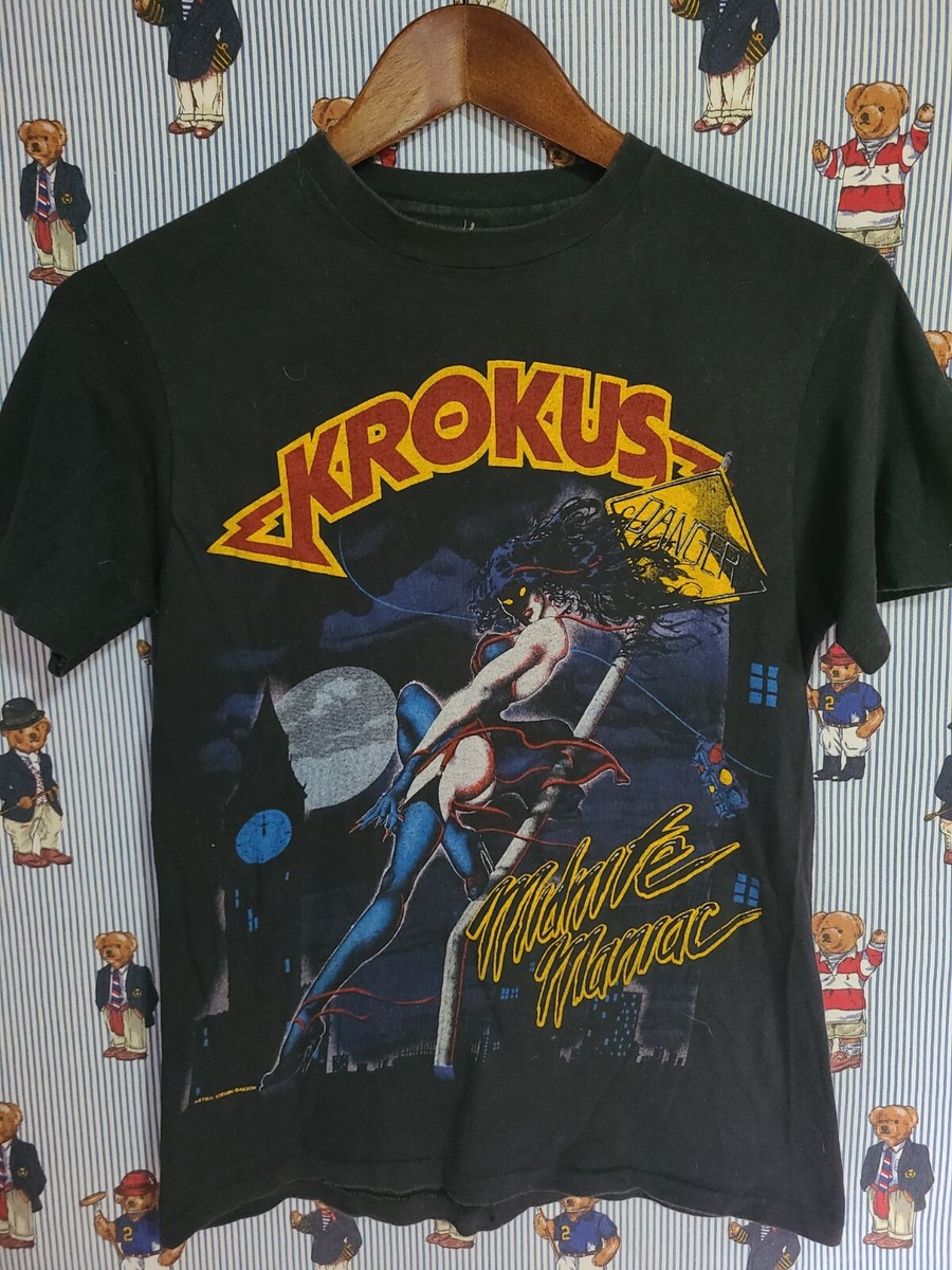 Vintage Krokus 1984 Midnite Maniac Blitz Tour Shirt Size Small