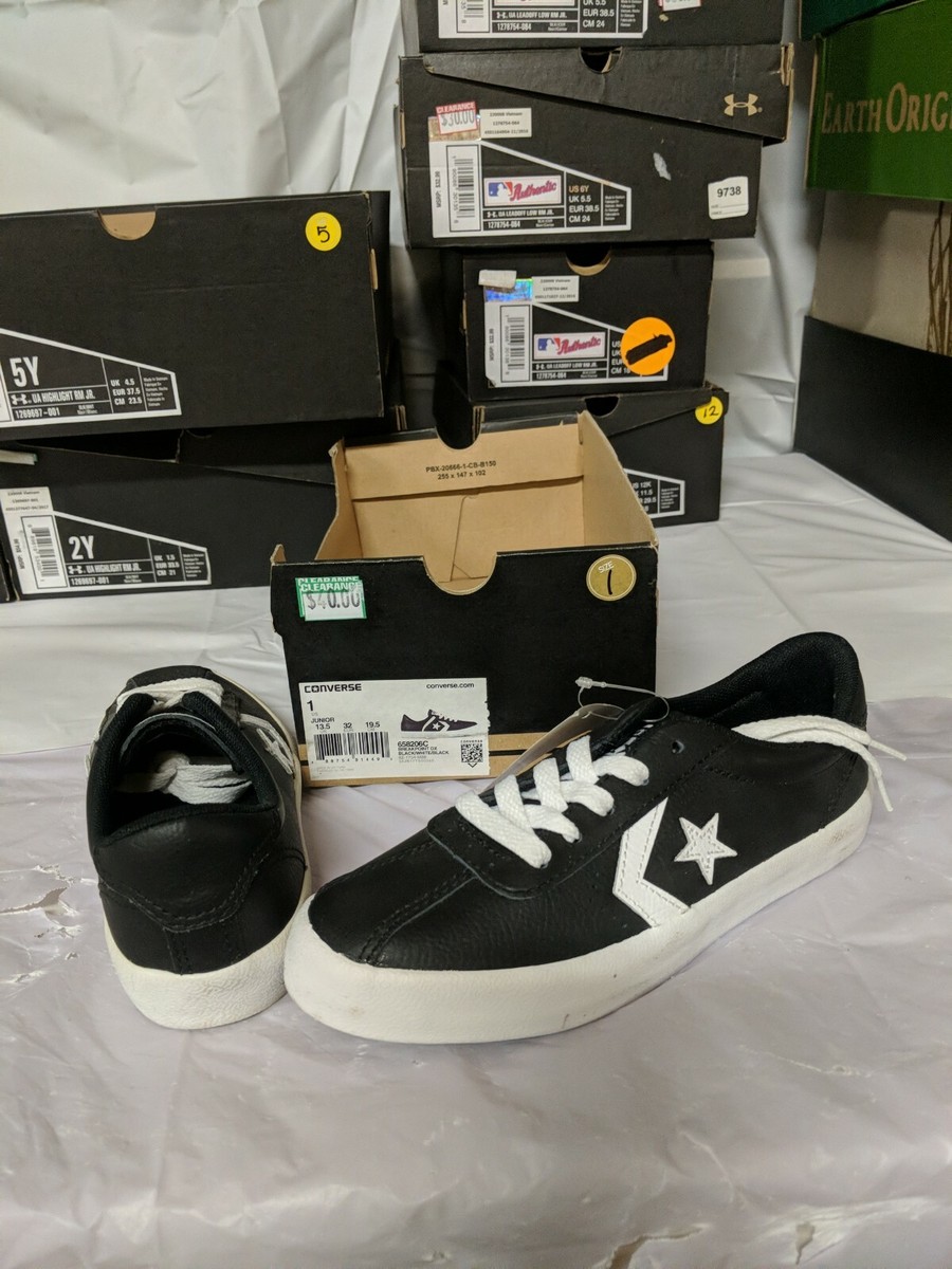 CONVERSE KIDS BREAKPOINT LEATHER SNEAKERS JUNIOR SIZE 6 black