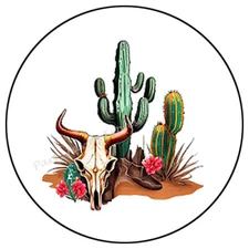 CACTUS WITH SKULL DESERT ENVELOPE SEALS LABELS STICKERS PARTY FAVORS