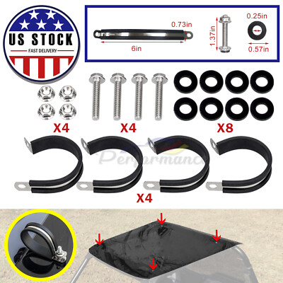 4-PCS 1.75'' Roll Cage Clamp Quick Connect UTV ATV Windshield Roof 1.75''' Tube