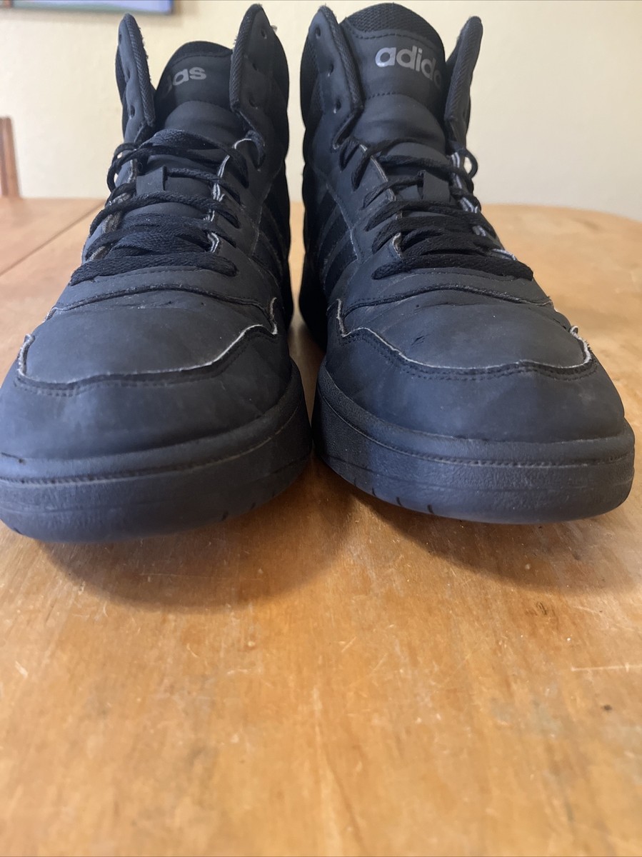 Adidas Mens Hoops 2.0 Mid FV7229 Black / Black Basketball 