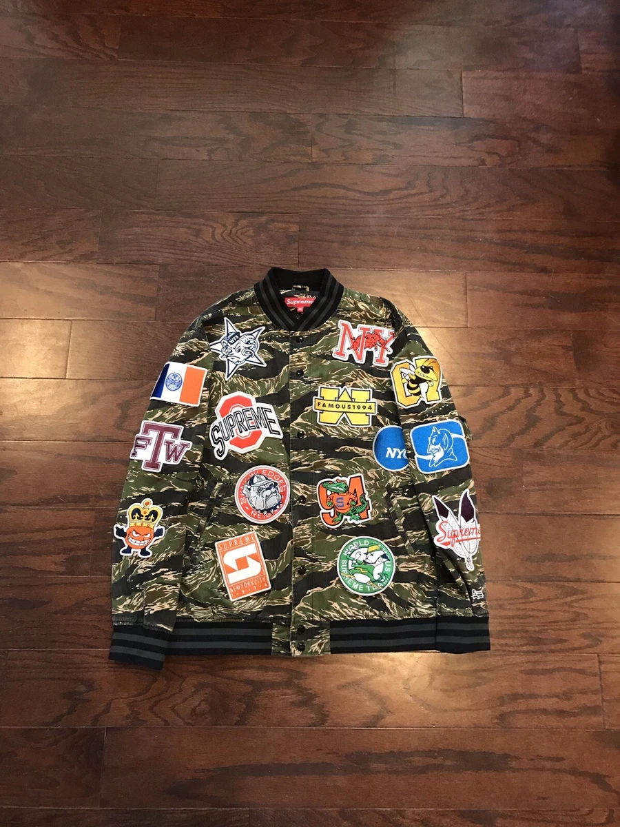 Supreme 07 NCAA Varsity Jacket EXTREMELY RARE Virgil Franchise Patches Tiger NBA