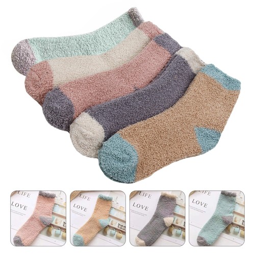 5 Pairs Holiday Fuzzy Socks Girls Christmas Socks Female Warm Socks