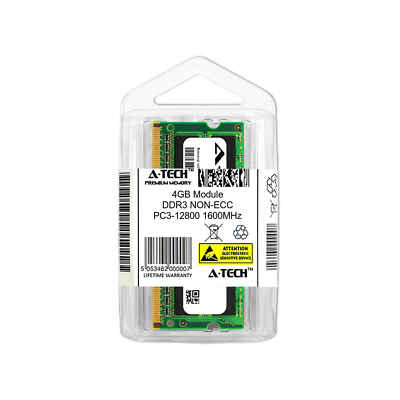 4GB DDR3 PC3-12800 SODIMM (Kingston TSB1600D3S11ELD/4G Equivalent