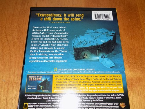 SECRETS OF THE TITANIC NATIONAL GEOGRAPHIC White Star Liner Ship Sinking DVD - Bild 4 von 4