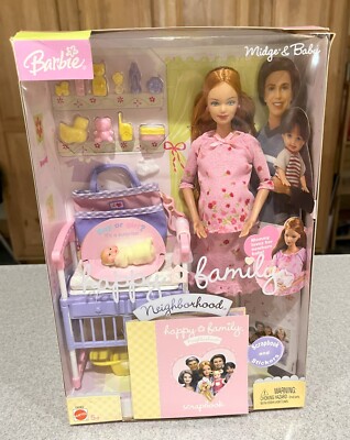 Barbie Happy Family Pregnant Midge Baby Pink Outfit Red Hair Scrapbook  NIB