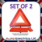 2x HEAVY DUTY Warning Triangle European Road Hazard Safety Red WIDE STURDY LEGS