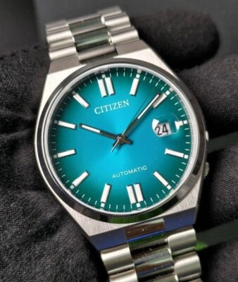 Citizen Automatic Sunray Teal Gradient Dial Sapphire Glass Watch