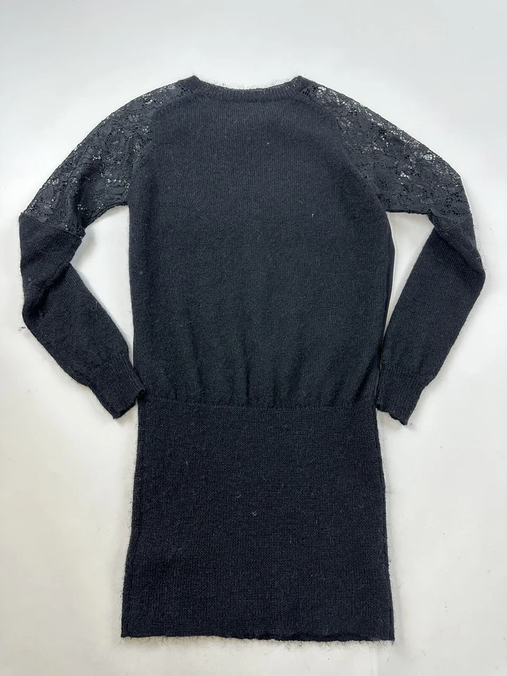 Vestido Suéter Allsaints Taya Para Mujer’s 0 Negro Encaje Mohair Lana Seda Foto 2 de 4