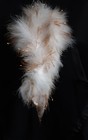 Dress it Up! New 5   1/2 FEET  white marabou feather scarf boa gold tinsel — photo 1