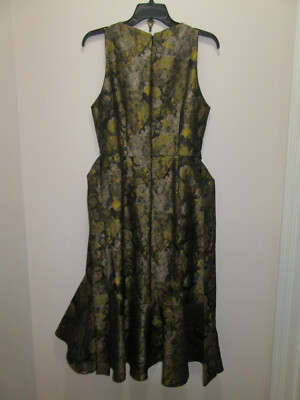 ANTONIO MELANI VICTORIA DRESS BELTED FLORAL GOLD, TAUPE & BLACK SIZE 2 |  eBay