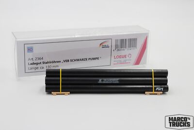 Loewe Cargo Stahlröhren ''VEB blackE PUMPE'' HO 130mm No. 2364 1:87 /LW299