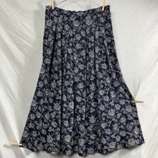 Vintage 90s Jaclyn T A-line Maxi Skirt All Over Floral Print Womens M Cottage