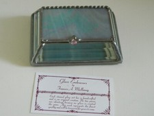 Glass Endeavors Mirrored Bottom Stained Glass Box Jewelry Rectangle Art Glass