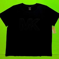New MICHAEL KORS Women’s Short Sleeve T-Shirt Size X-LARGE Black MSRP $88.00 NEW