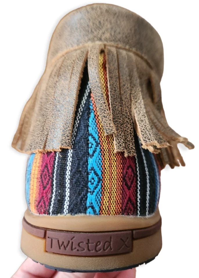 Twisted X Serape Fringe Moccasins Women's 9.5 Shoes Leather Bootie WCA0021 - Image 3 of 4