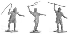 Marx Recast 54mm - Three 3 Ben Hur Charioteers - gray color 1990s production