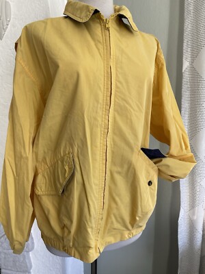 Authentic Imports Vintage Boat Jacket Yellow Windbreaker Zip Pockets Size Est M