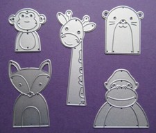 5 Types Little Zoo Animals Metal Die Cutters / Card Cutting Dies