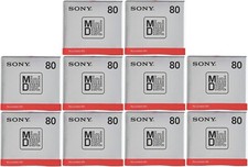 SONY MDW80T MD Blank Minidisc 80 Minutes Recordable Lot of 10 discs set Japan