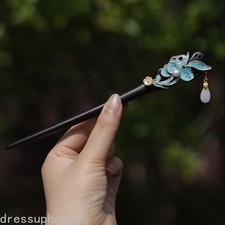 18cm Exquisitely Ebony Chinese Style Hairpin Retro Hanfu Hair Accessory