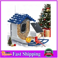 Smart Bird Feeder with Camera Solar Powered 2K Live Video AI Bird ID WiFi