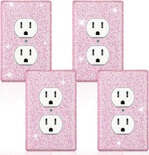 4 Pcs Glitter Light Switch Covers Glitter Bling Outlet Wall Plate Covers Preppy