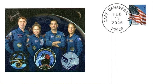 2026 NASA SpaceX Crew-12 Launch To ISS Cape Canaveral 13 Febr Crew Portrait Cach