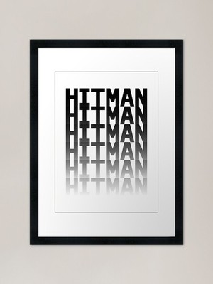 HITMAN - BLACK to TRANSPARENT (WHIT Framed Wall Art Poster Canvas Print Picture