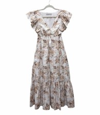 Abercrombie & Fitch Flutter Sleeve Midi Dress Poplin Floral Cottage Women’s XS
