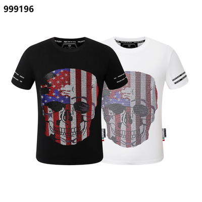 NWT Philipp Plein Animal Diamond Emblem Black/White Merino T-shirt