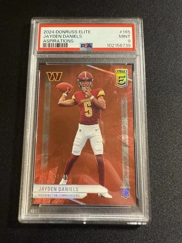 2024 Panini Donruss Elite - Rookies Jayden Daniels #165 Red COLORMATCH /95 PSA 9