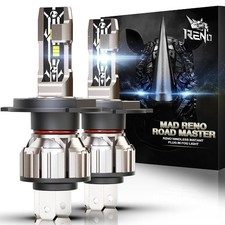 RENO H4 Bulb, H4 9003 Fog Bulbs 6500K White Fanless In Line HB2 9003 H4 Light Bu