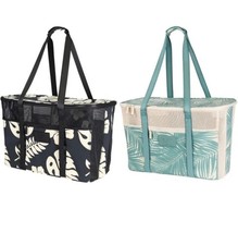 Aloha Collection Clevermade Collapsable Beach Tote Bag Hawaii Floral - Set of 2