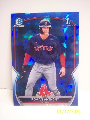 2023 ROMAN ANTHONY BOWMAN CHROME 5-CARD LOT SAPPHIRE LUNAR MOJO BASE RED SOX