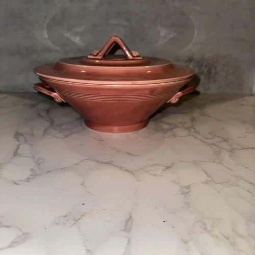 Rare VTG Harlequin Rose Casserole Homer Laughlin Fiestaware Woolworth Company